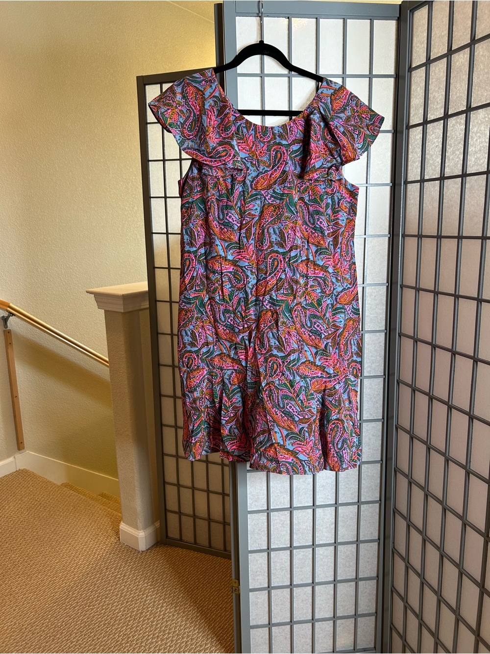 J Crew Paisley Print Flutter Sleeve Women’s Dress in Pink